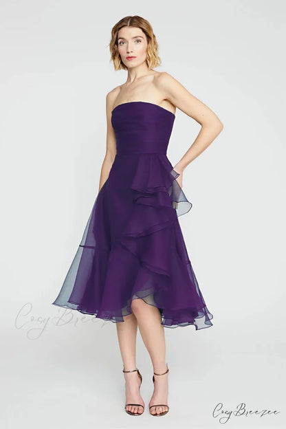 Lavish Elegance Graceful Strapless Midi Dress