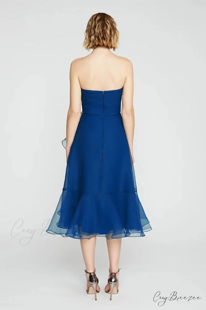 Lavish Elegance Graceful Strapless Midi Dress