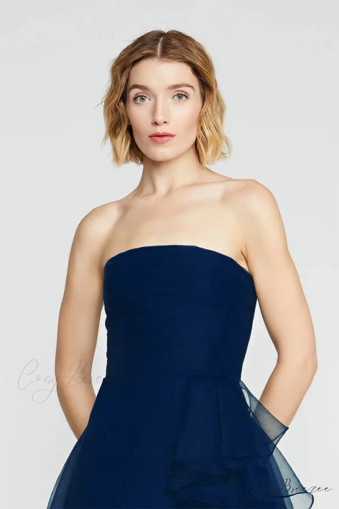 Lavish Elegance Graceful Strapless Midi Dress