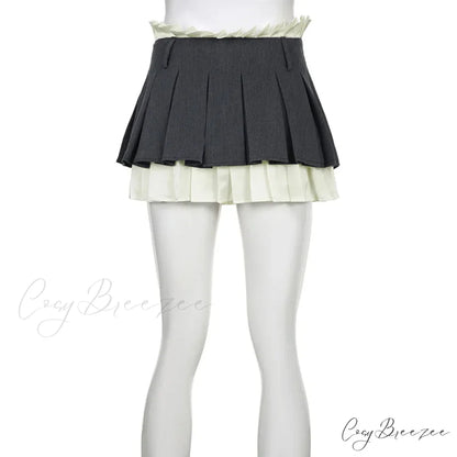 Layered High-Waisted Stylish Mini Skirt