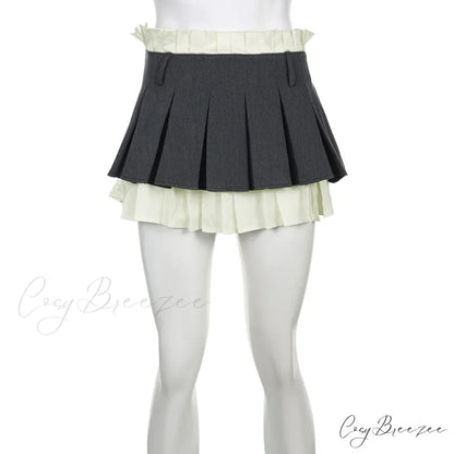 Layered High-Waisted Stylish Mini Skirt