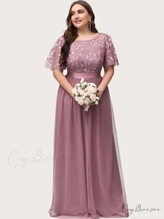 Layered Tassels Graceful Mini Dress Dusty Pink / L