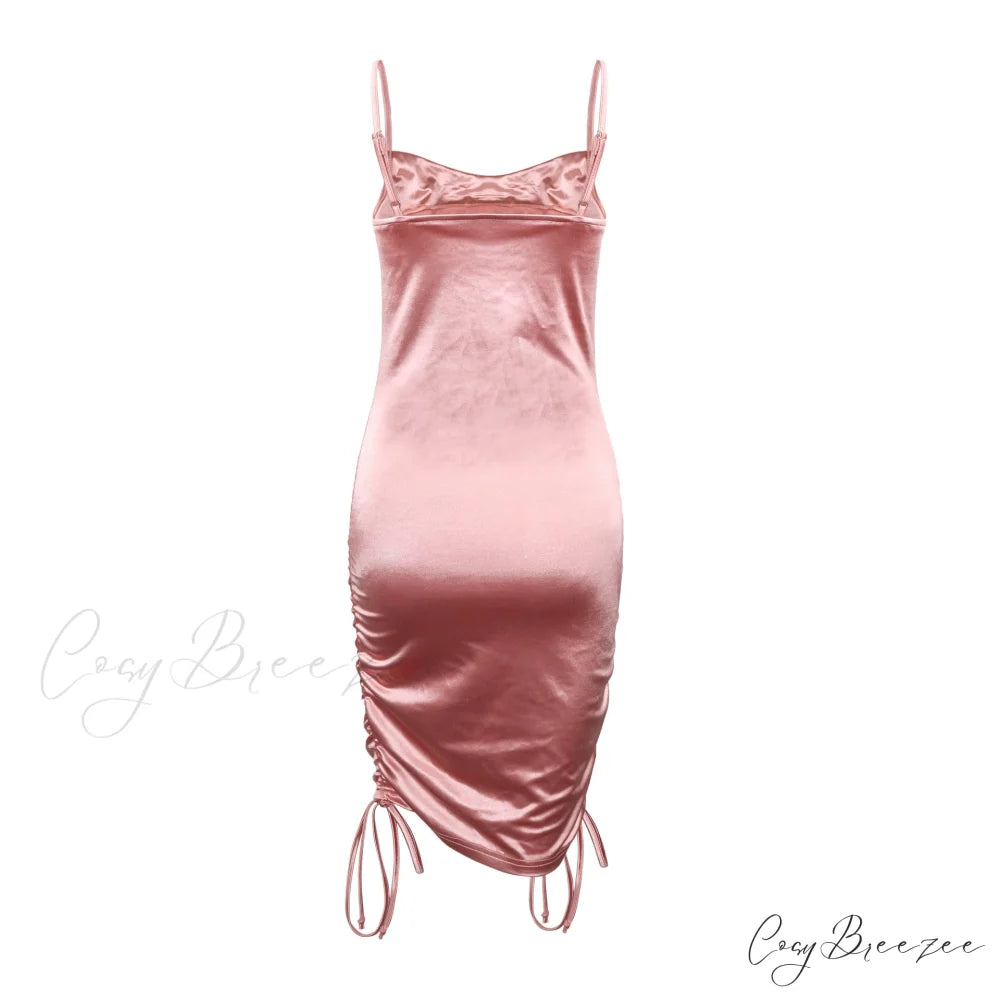 Lennox Formal One Charming Shoulder Satin Mini Dress