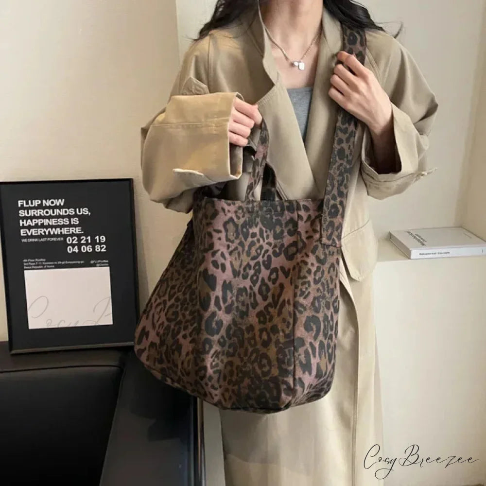 Leopard Design Korean Fashion Shopper Handbag handbag-250126