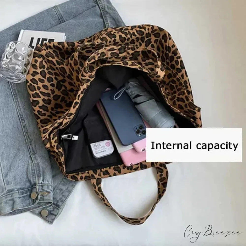 Leopard Design Korean Fashion Shopper Handbag handbag-250126