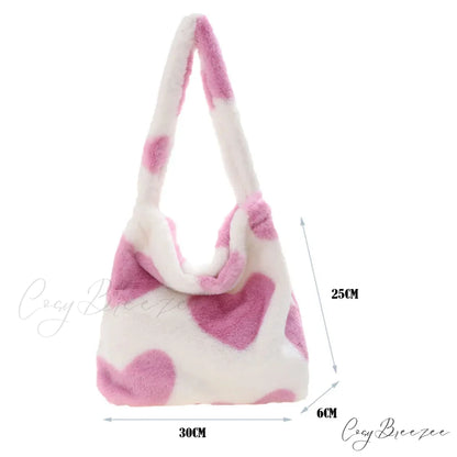Leopard Love Heart Pattern Underarm Shoulder Bag shoulder-250126