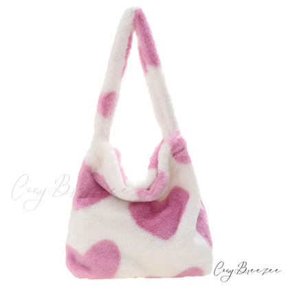 Leopard Love Heart Pattern Underarm Shoulder Bag Heart shoulder-250126