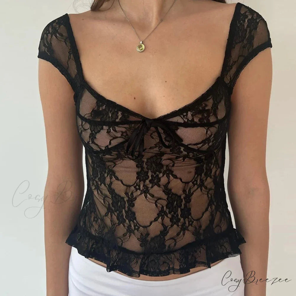 Leopard Mesh Slash Neck Crop Top black / S croptop-250223