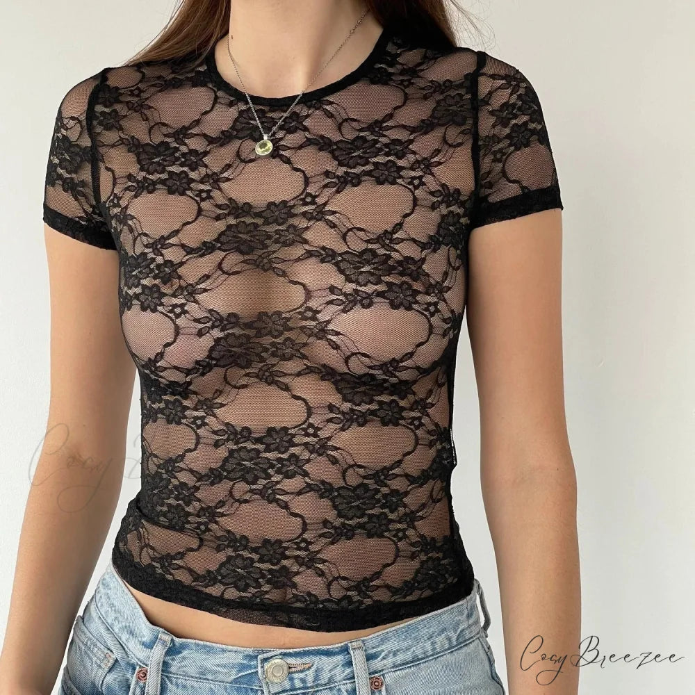 Leopard Mesh Slash Neck Crop Top brown / S croptop-250223