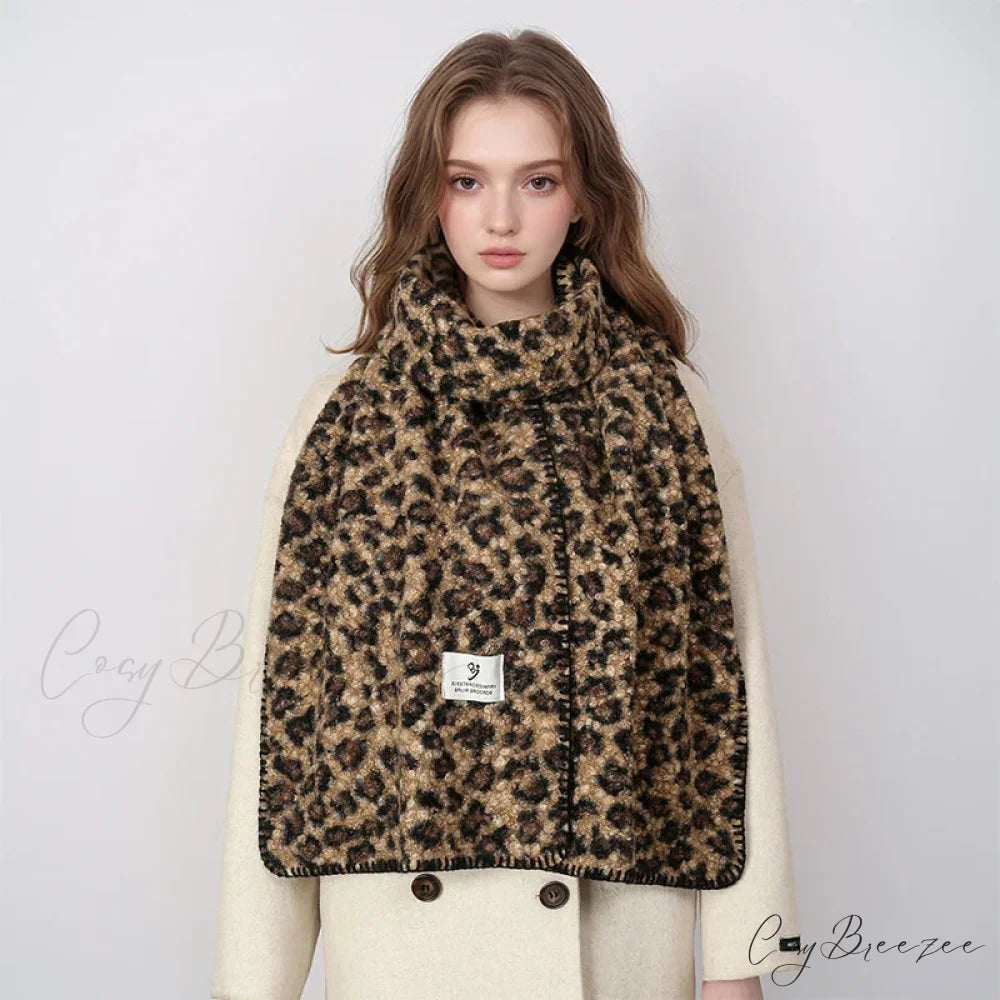 Leopard Print Cashmere Pashmina Scarf scarf-241228