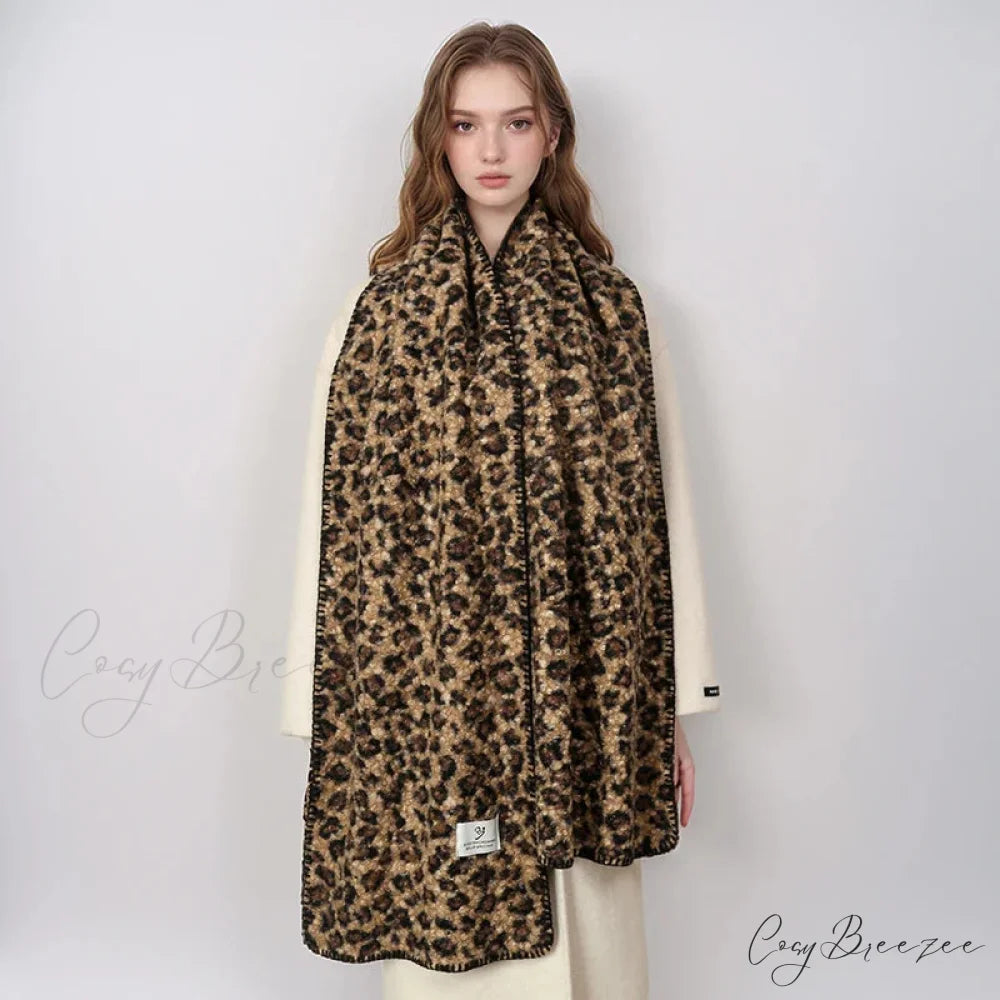Leopard Print Cashmere Pashmina Scarf scarf-241228