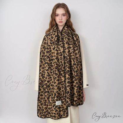 Leopard Print Cashmere Pashmina Scarf scarf-241228