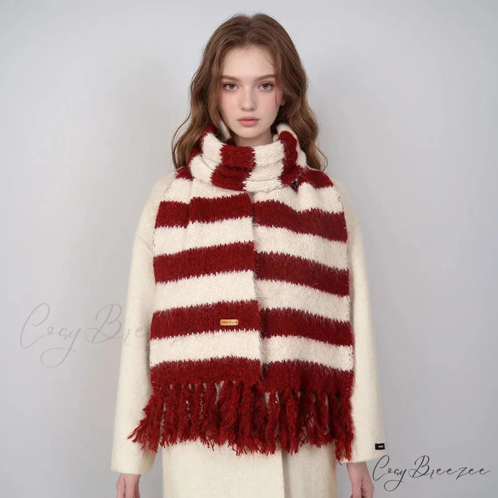 Leopard Print Cashmere Pashmina Scarf red scarf-241228