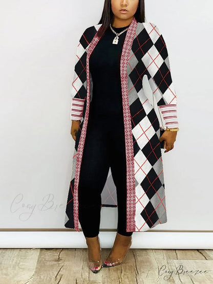 Leopard Print Graceful Bowknot Pleated Dress Plaid / S