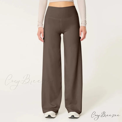 Leopard Pull-Tie Stretchy Waist Cozy Winter Pant Coffee / S pant-250223