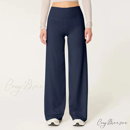 Leopard Pull-Tie Stretchy Waist Cozy Winter Pant Navy / S pant-250223