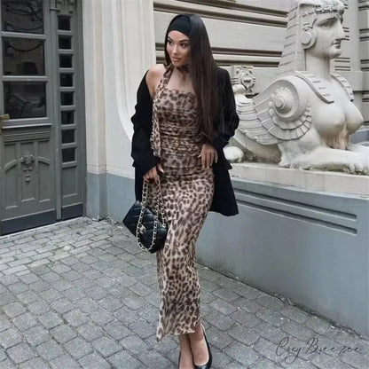 Leopard Ruched Corset Crop Top croptop-250223