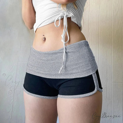 Leopard Spliced Snug Short GRAY / S short-250223