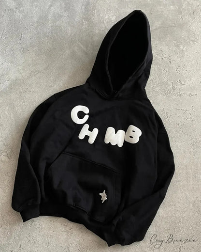 Letter Graphic Oversized Hoodie black 3 / S hoodies-241228