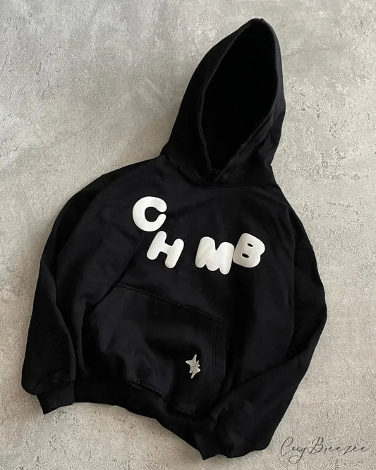 Letter Graphic Oversized Hoodie black 3 / S hoodies-241228