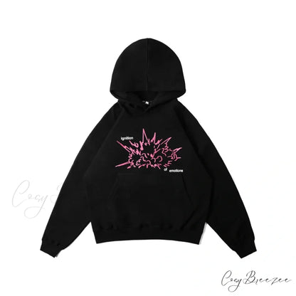 Letter Graphic Oversized Hoodie black 7 / S hoodies-241228