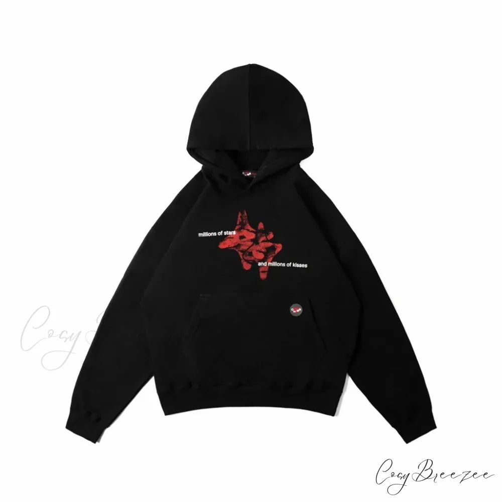 Letter Graphic Oversized Hoodie black 8 / S hoodies-241228