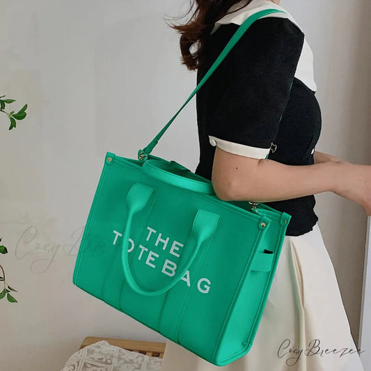 Letter Soft PU Leather Tote Shoulder Handbag handbag-250126