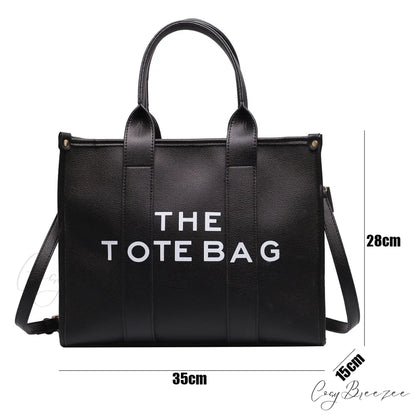 Letter Soft PU Leather Tote Shoulder Handbag handbag-250126