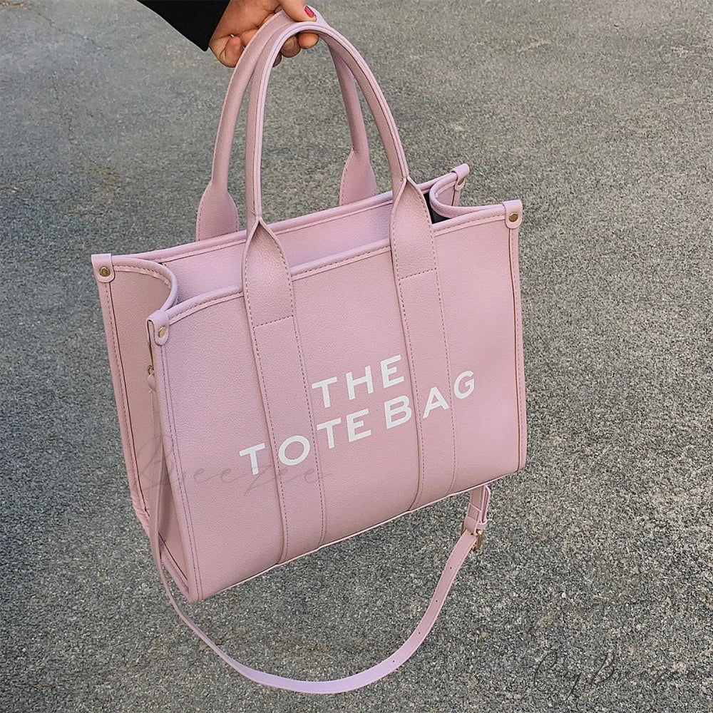 Letter Soft PU Leather Tote Shoulder Handbag handbag-250126