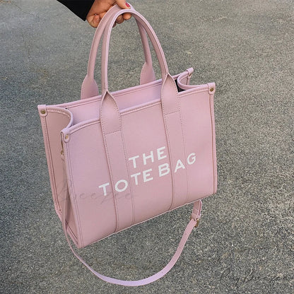 Letter Soft PU Leather Tote Shoulder Handbag handbag-250126