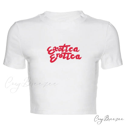 Lettered Elegant Printed Tee White / S