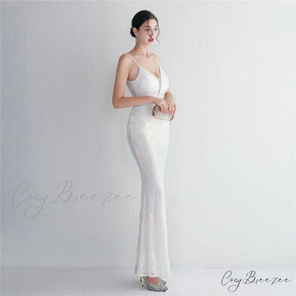 Liana Formal Sequin Charming Scroll Mermaid Dress
