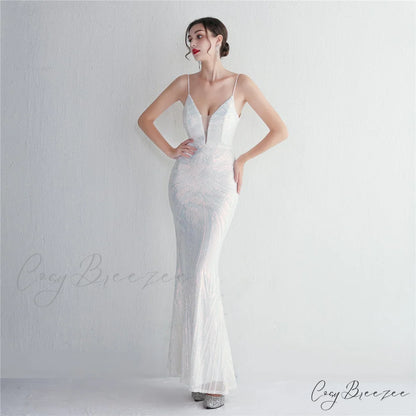 Liana Formal Sequin Charming Scroll Mermaid Dress