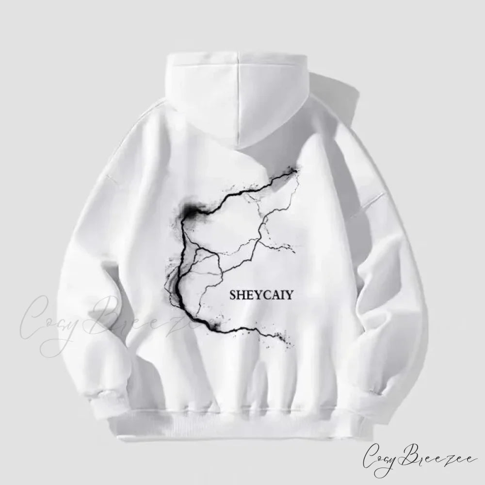 Lightning Graphic Hip Hop Fleece Hoodie hoodies-241228