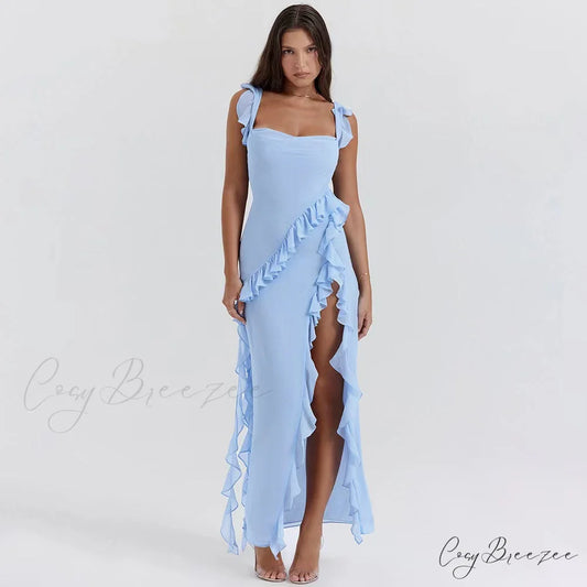 Linda Formal Stylish Glitter Ruffled Dress