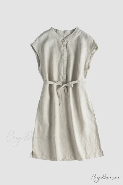 Linen Daisy Dress Sand / S