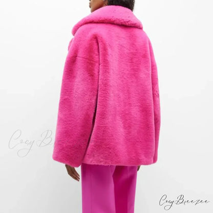 Long Faux Stylish Fur Coat
