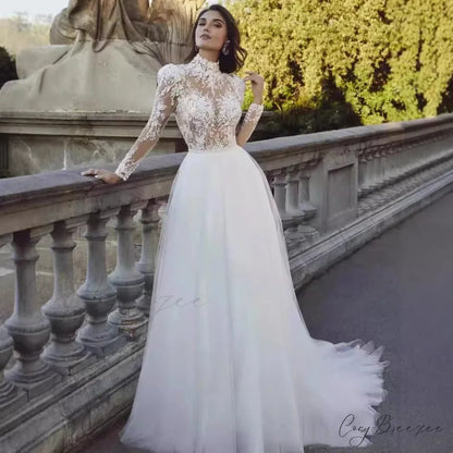 Long Sleeve French Princess Wedding Dress weddingdress-250223