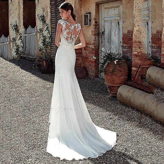 Long Sleeve Mermaid Sexy Wedding Dress weddingdress-250223