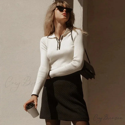 Long Sleeve Patchwork Colorblock Sweater swraters-241228