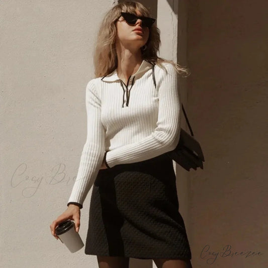 Long Sleeve Patchwork Colorblock Sweater swraters-241228