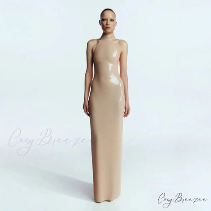 Long-Sleeve Sequin Slit Maxi Prom Dress promdress-250223