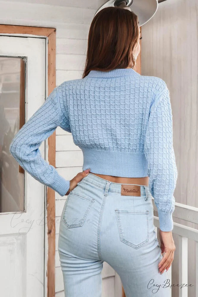 Long Sweater Round Cropped Arm with Neck