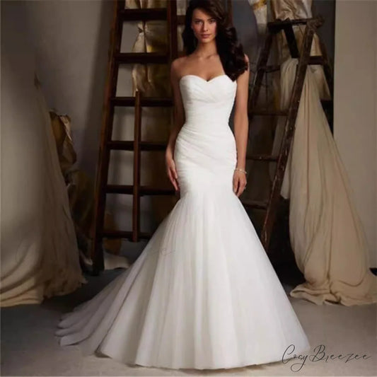 Long Train Mermaid Tie-Up Wedding Dress weddingdress-250223
