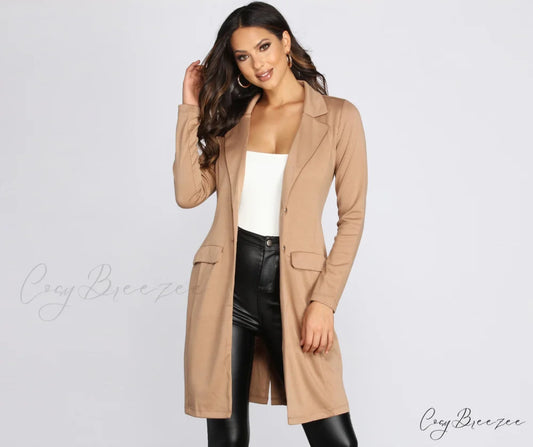 Longline Blazer for Boss Babes TAN / S