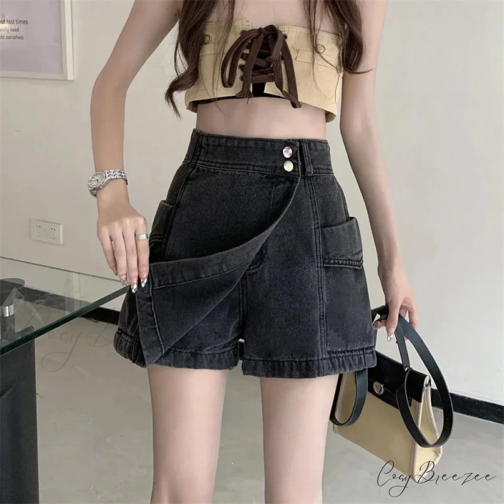 Loose Denim Pants Style Skirt skirts-250223