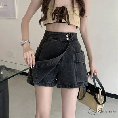 Loose Denim Pants Style Skirt skirts-250223
