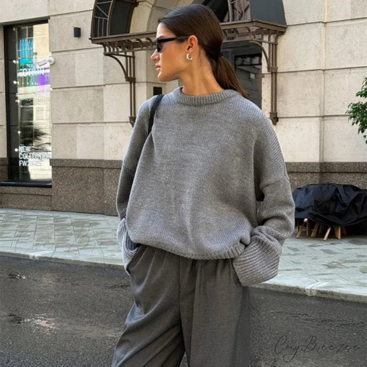 Loose O-neck Casual Streetwear Sweater swraters-241228