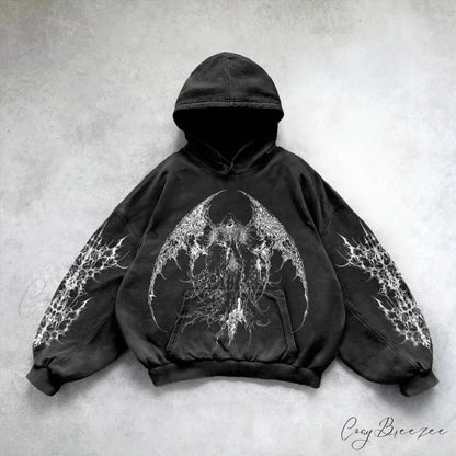Loose Plus Size Hip Hop Hoodie black 1 / S hoodies-241228
