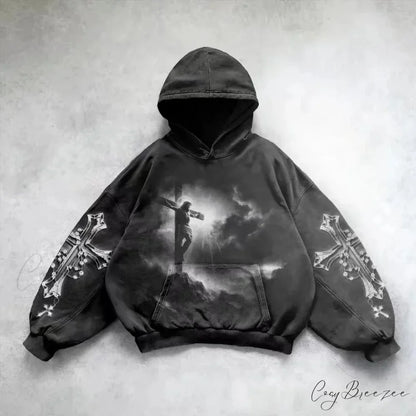 Loose Plus Size Hip Hop Hoodie black 4 / S hoodies-241228